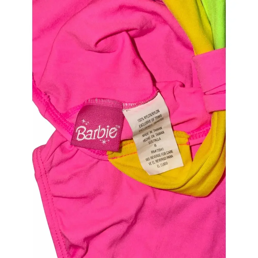 Vintage Barbie Pink One-Piece Swimsuit Girls Size 5/6